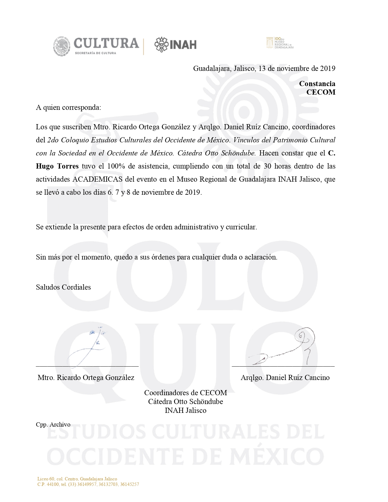 Constancia 8